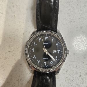 Casio Black Dial Arabic Numeral Watch